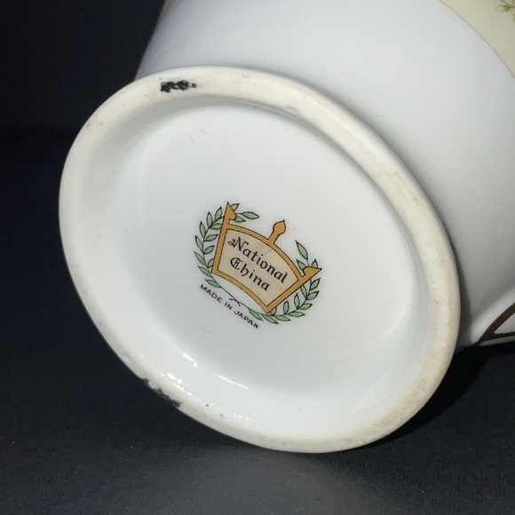 National China Floral Creamer Vintage Dinnerware Pink Orange Blue Flowers - Picture 9 of 11